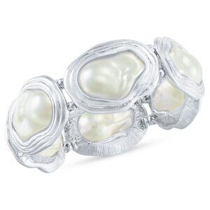 I.n.c. International Concepts Silver-Tone Mother-of-Pearl Stretch Bracelet